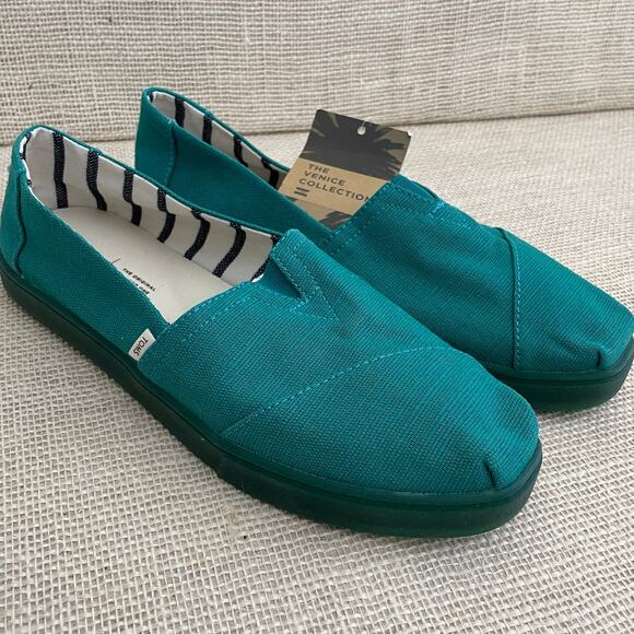 Toms Shoes - Toms NWT Classic, Recycled Cotton Canvas, Green Lake, Laid Back Ladies 11W